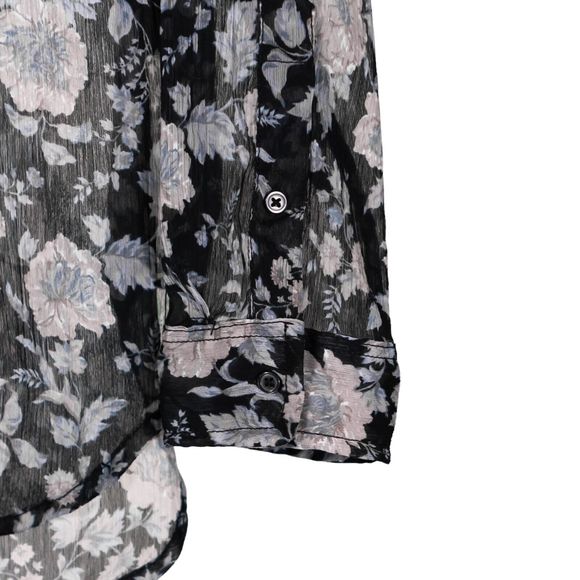 Denim Supply Ralph Lauren Shirt Button Up Floral Sheer Preppy Spring Tunic Top L - Picture 9 of 9